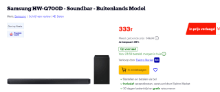 Samsung Cinematic Q-series HW-Q700D voor €333 bij Bol