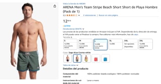 Bañador de playa Hombre arena Team Stripe por 12,99€ en varios colores