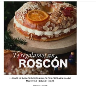 Roscón gratis en Tiendas Físicas Sophie and lucie por tu compra