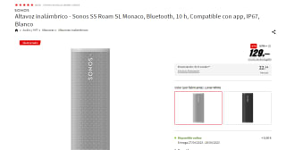 Sonos altavoz inalámbrico SS Roam SL Monaco por 129€