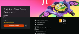 Gratis Fortnite True Colors Gear Pack bij een Playstation Plus Essential abonnement