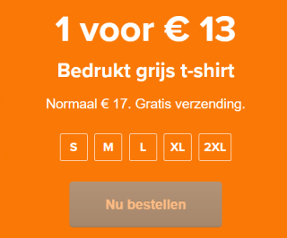 Shirt bedrukken voor €13 bij Stickermule met gratis verzending