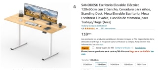 Escritorio Elevable Eléctrico 120x60cm por 99,99€