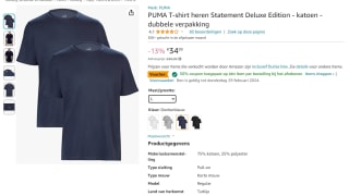 2x Puma heren T-shirt voor €17,50