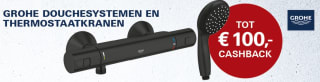 Tot €100 cashback op douches en thermostaatkranen van GROHE QuickFix portfolio