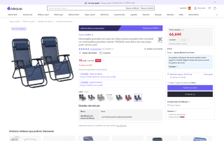 Pack 2 tumbonas plegables anti gravedad ajustables por 66,64€