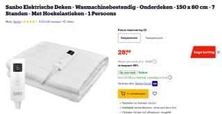 Sanbo Elektrische Deken Onderdeken - 150 x 80 cm voor €28,49 bij Bol