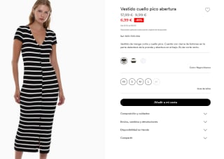 Vestido de manga corta y cuello pico por 6.99€