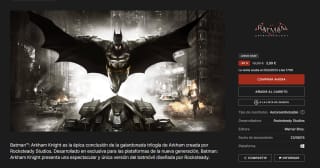 Videojuego Batman Arkham Knight desde Epic games por 3,99€
