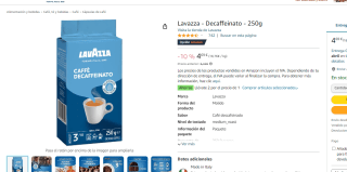 2 x Lavazza - Decaffeinato 250gr por 4.69€