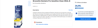 Lot de 6 Brossettes Oral-B Sensitive Clean à 26,90€