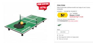 Mini tafeltennistafel - inclusief accessoires voor €5,39 bij Sport-Korting