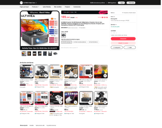 Proyector ULTIMEA 5G WiFi 1080p nativo 700 lúmenes ANSI por solo 156,34€