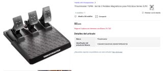 Thrustmaster T3PM - Pedales Magnéticos, PS5, PS4, Xbox One, Xbox Series X|S, PC por 80€