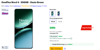 ONEPLUS Nord 4 - 256 GB Groen voor €299 met Bol select