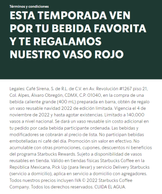 Vaso Reusable Gratis comprando en Starbucks