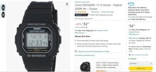 Casio G-Shock Chronograph Watch - £32.77