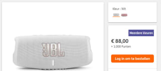 JBL Charge 5 - Draagbare Bluetooth Speaker voor €88 + 1000 ING Punten