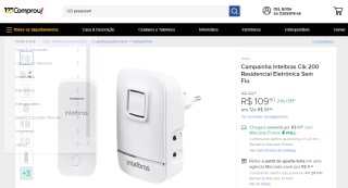 Campainha da Intelbras, modelo Cik 200 Residencial - R$ 109,90