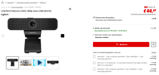 Logitech C925e webcam voor €44,97 bij Mediamarkt