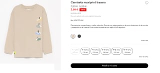 Camiseta maxiprint trasero para Peques por 3.99€