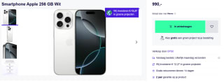 Apple iPhone 16 Pro 256GB Wit voor €990 bij Productpine