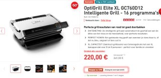 OptiGrill Elite XL GC760D12 voor €148 via Tefal