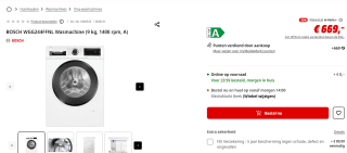 BOSCH WGG244FFNL Wasmachine (9 kg, 1400 rpm, A) voor €669 bij de Mediamarkt