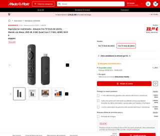 Fire TV Stick 4K Fire TV Stick 4K Max Stick Lite por solo 33€