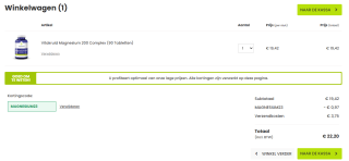 5% extra kassakorting op alle magnesium supplementen bij Vitatheek