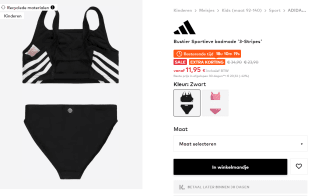 Adidas Kids Bustier Sportieve badmode '3-Stripes' voor €11,95 bij About You