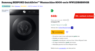 Samsung BESPOKE QuickDrive™ Wasmachine 8000-serie voor €649 bij Bol