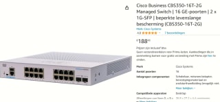 Cisco CBS350-16T-2G-EU Switch voor €188,45 bij Amazon