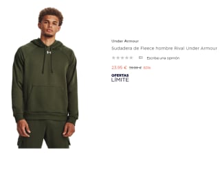Sudadera de Fleece hombre Rival Under Armour por 23.95€