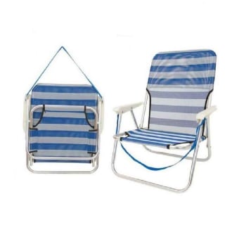 Silla de playa Plegable 49x76cm aluminio y textileno reclinable por 15,75€