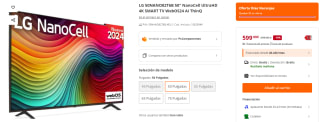 TV LED 50" LG 50NANO82T6B, UHD 4K, Procesador Inteligente 4K α5 Gen7 por 599€