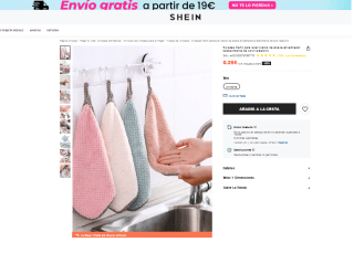 5 Paños de limpieza por solo 0,25€ en Shein