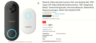 Reolink Video Doorbell PoE-versie + chime bedraad voor €89 bij Amazon