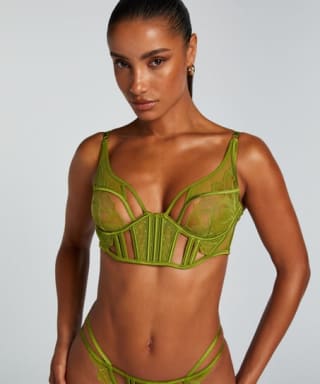 Soutien-gorge à armatures non-préformé longline Billie - Vert à 40,99€