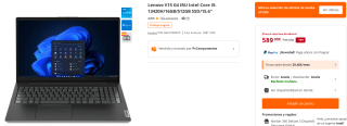 Portatil Lenovo V15 G4 IRU Intel Core i5-13420H/16GB/512GB SSD/15.6" por 589€