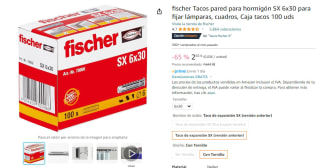 Pack 100 unidades Fischer Tacos pared para hormigón SX 6x30 por 2,65€