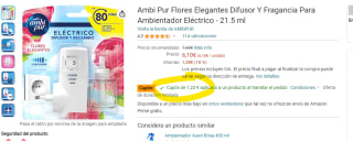 Ambi Pur Flores Elegantes Difusor Y Fragancia Para Ambientador Eléctrico de 21.5 ml por 4,87€