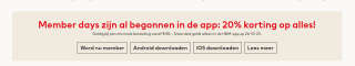 20% korting op alles als H&M Member in de H&M App en winkel