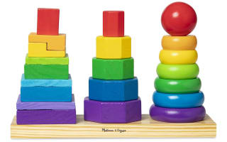 Melissa & Doug Apilador Geométrico con 25 piezas de madera Juguete educativo por solo 7,14€