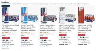 24 blikjes Red Bull (ook Sugarfree, Zero) voor 23,99 euro
