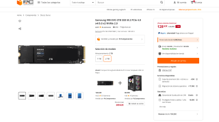 Samsung 990 EVO 2TB SSD M.2 PCIe 4.0 x4/5.0 x2 NVMe 2.0 por solo 128,63€