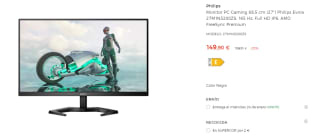 Monitor Gaming 27" Philips Evnia 27M1N3200ZS, 165 Hz, Full HD IPS, AMD FreeSync Premium por 149,90€
