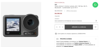 DJI Osmo Action 3 4K por $4,199 en El Palacio de Hierro
