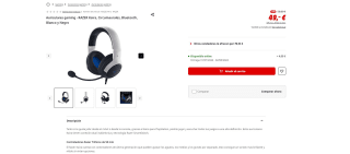 Razer Kaira X Auriculares Gaming Multiplataforma Licenciados para PS5 Blancos por 44,99€