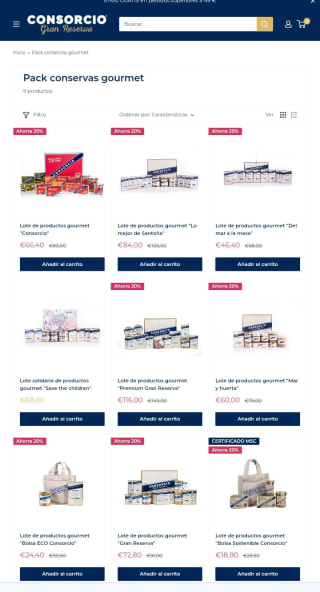 -20%+Taza regalo con packs Gourmet en Consorcio.